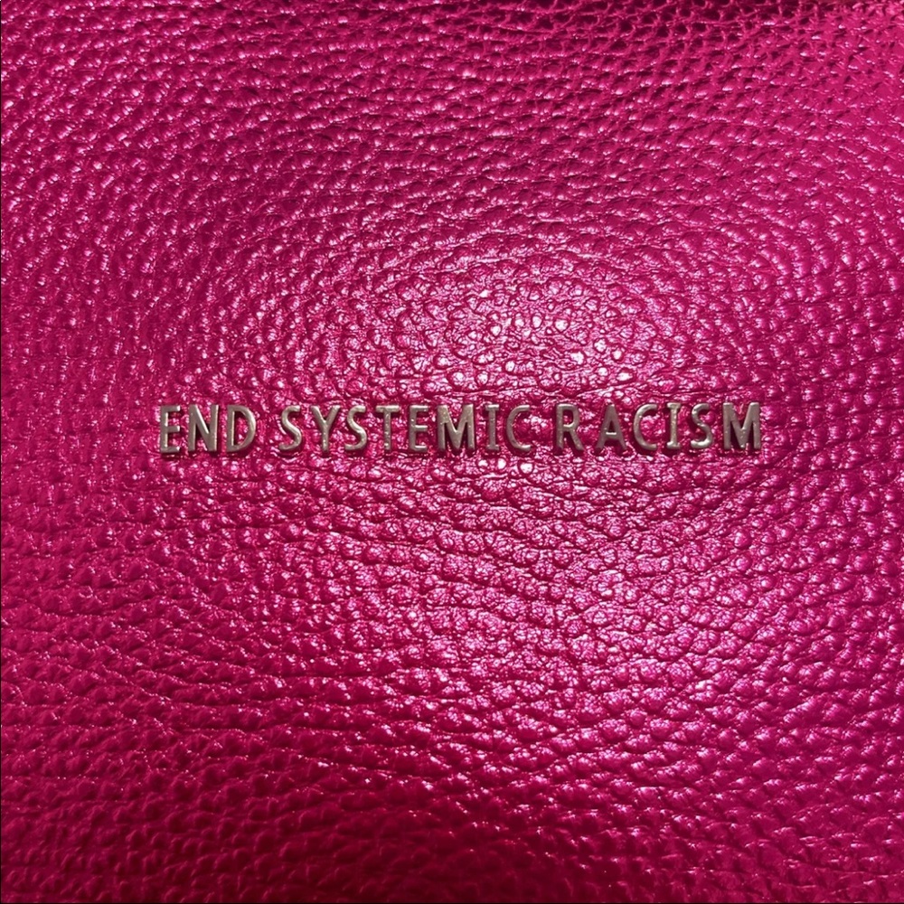 Brandon Blackwood ESR tote in metallic pink. - Picture 3 of 9